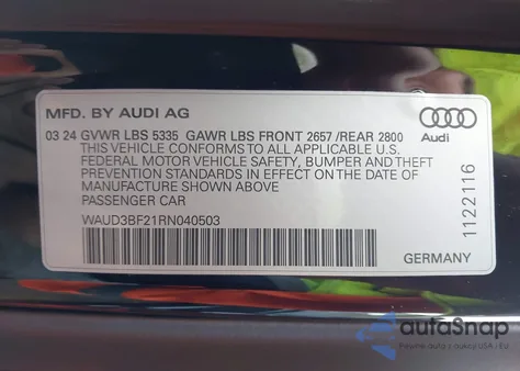 2024 Audi A6 Premium 45 Tfsi Quattro S Tronic z USA, uszkodzony, nr VIN WAUD3BF21RN040503